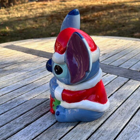 DISNEY Lilo & Stitch Christmas Wreath Cookie Jar or Candy Container Holiday NEW - Picture 11 of 12